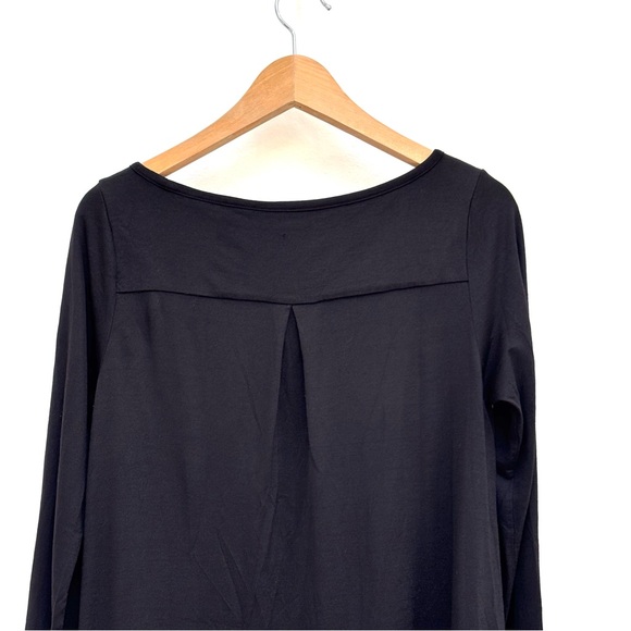 Wool& Merino Wool Rowena Swing Dress Long Sleeves Lagenlook Minimalist Black S - Picture 9 of 11